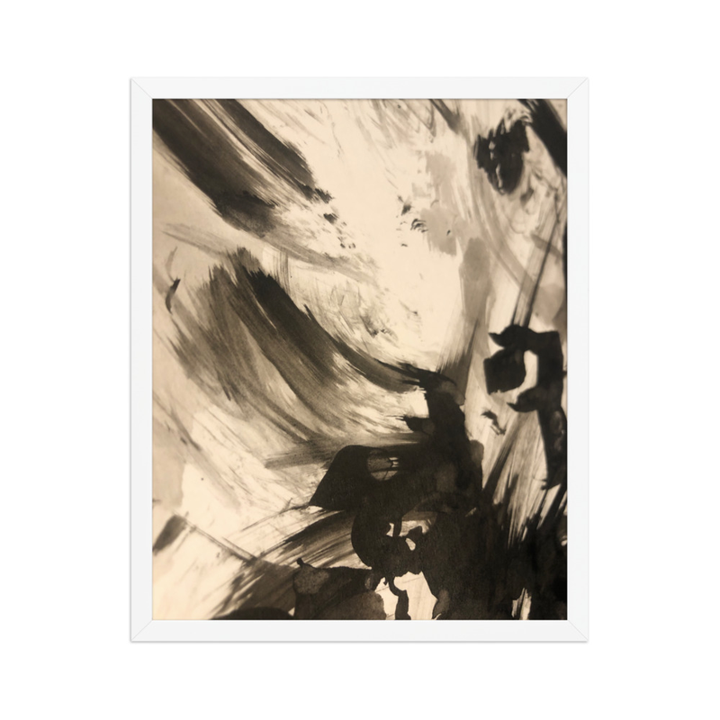 Perceptual Field 0157 – The Shape of a Thought – Framed Print – 16″×20″, White