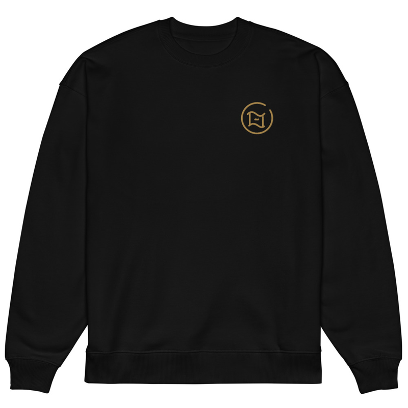 ITSANI-LLUSION FREQUENCY Organic Oversized Embroidered Sweatshirt - Black