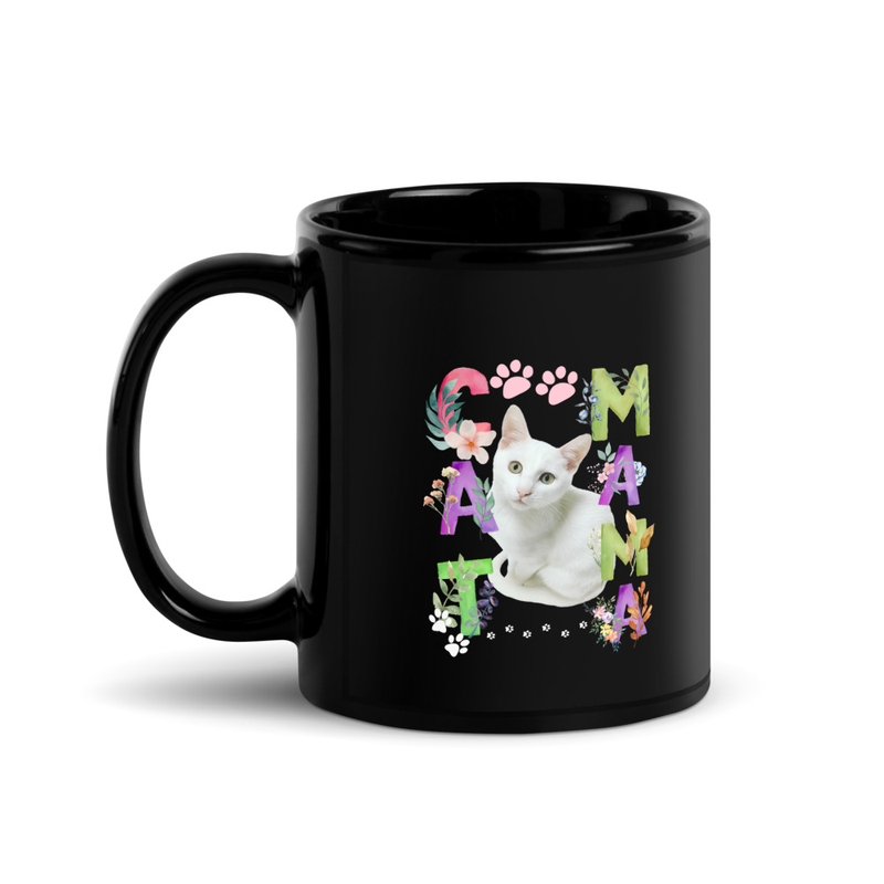 Black Glossy Mug: Cat Mama
