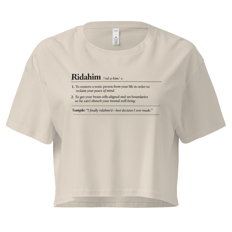 "Ridahim" - Women’s crop top – L, Bone