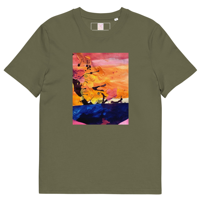 The Cherry Blossom - Unisex organic cotton t-shirt – S, Khaki
