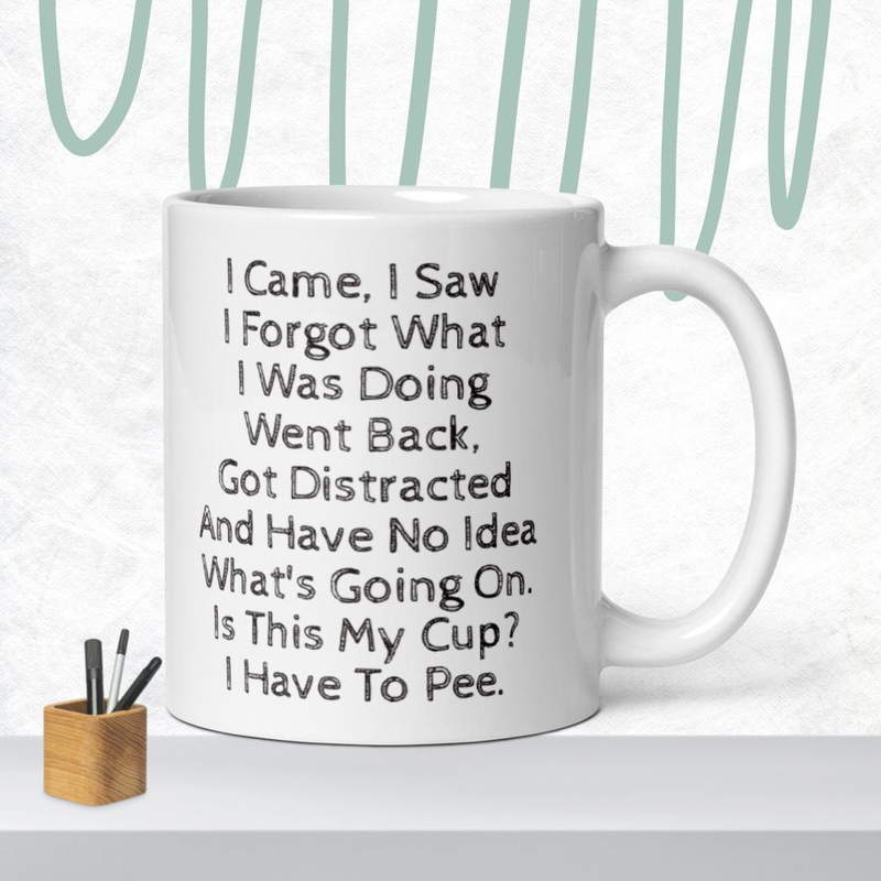 Forgetful glossy mug