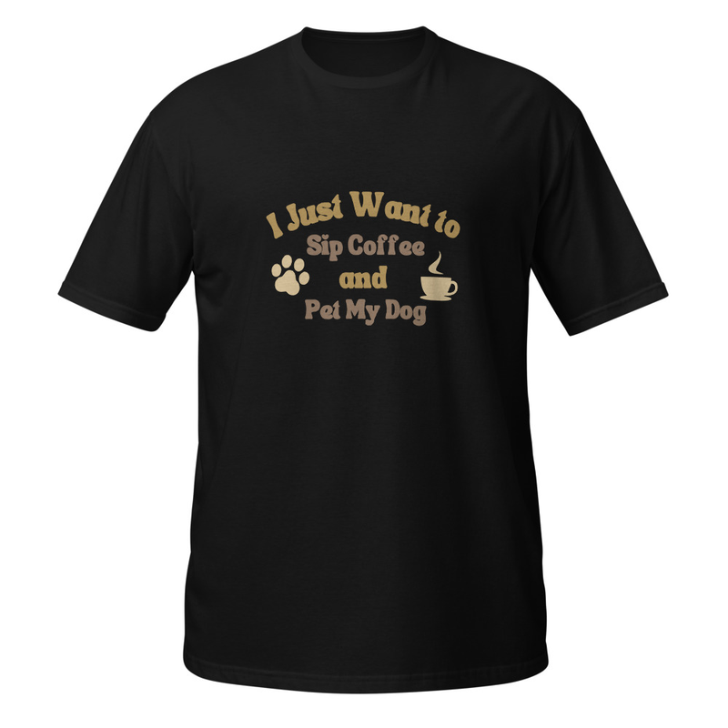 Sip Coffee & Pet My Dog Tee in Black