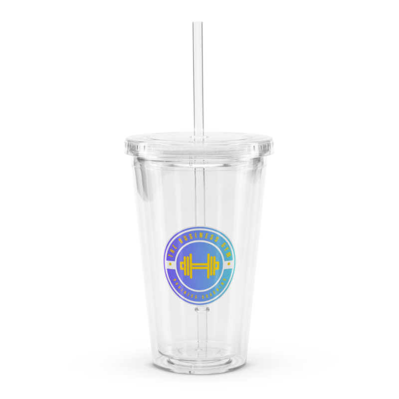 Business Gym Clear Plastic Tumbler