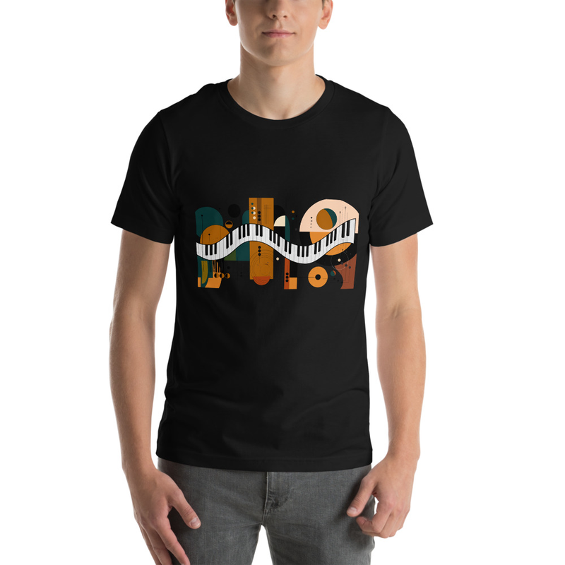 Abstract Piano Keyboard on Unisex T-shirt