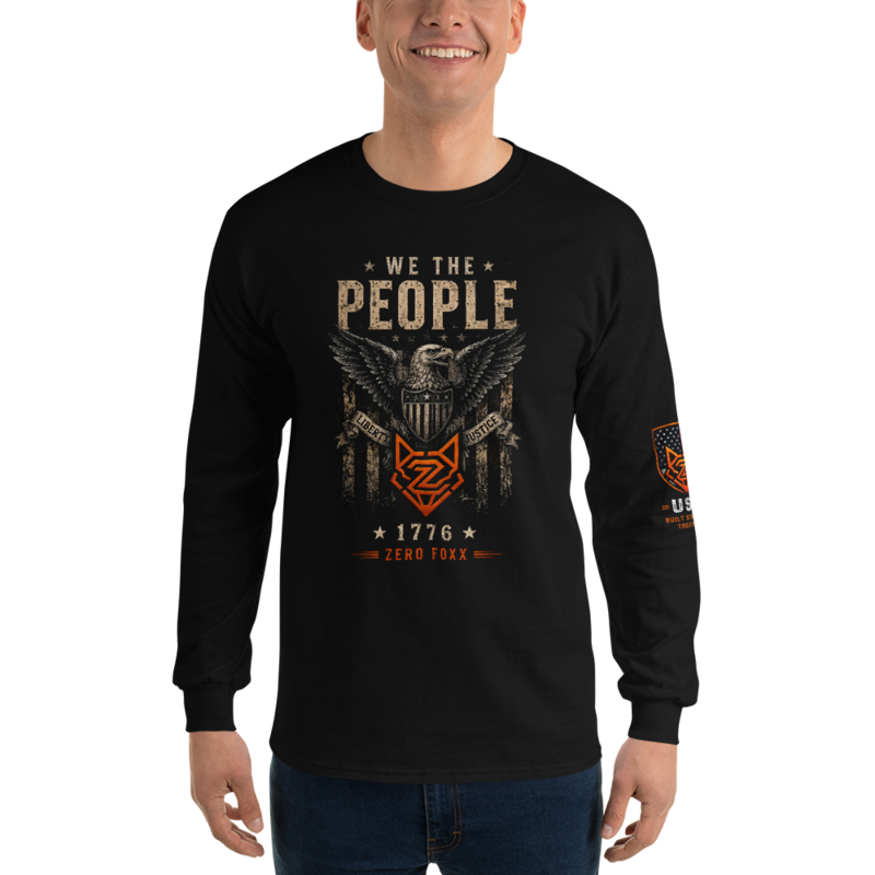 We the People — Liberty & Justice Eagle | Long Sleeve Shirt — Black / S