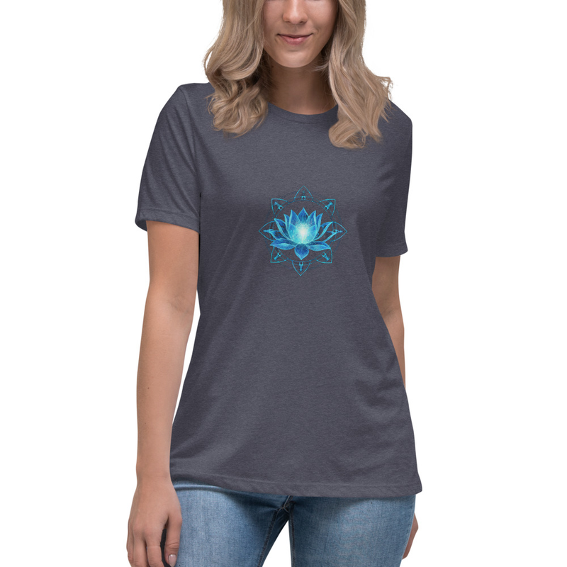 Data Lotus Women's Relaxed T-Shirt – S, Heather Navy