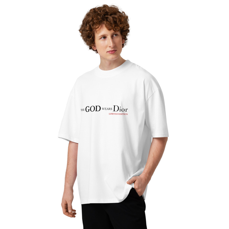 GOD WEARS DIOR oversized T – M, White