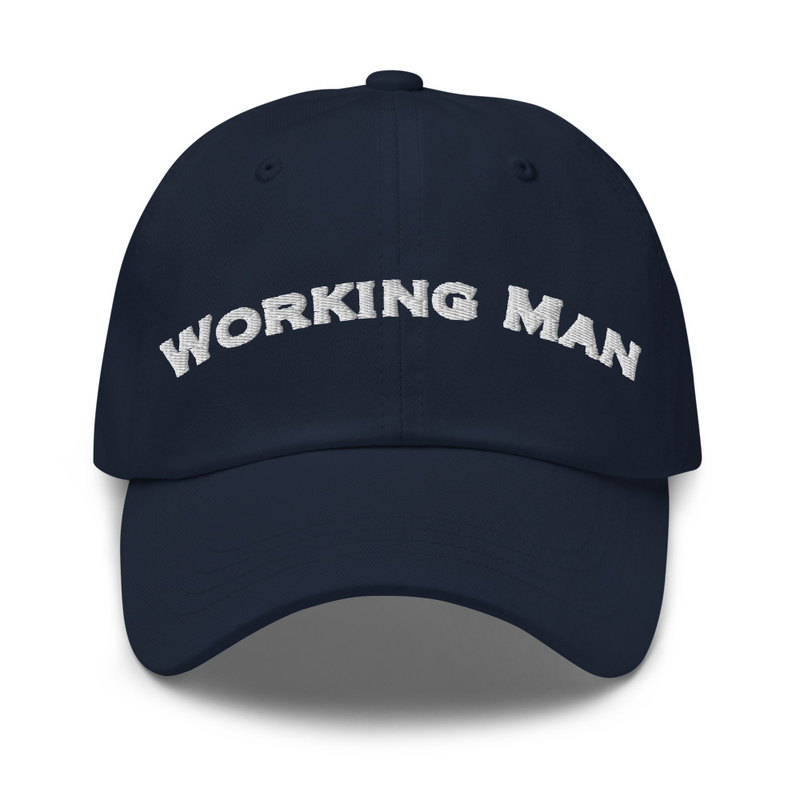 Embroidered Working Man Dad hat – One size, Navy