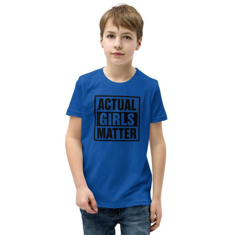 "ACTUAL GIRLS MATTER" Actual Girl T-shirt - for Girls – XL, True Royal