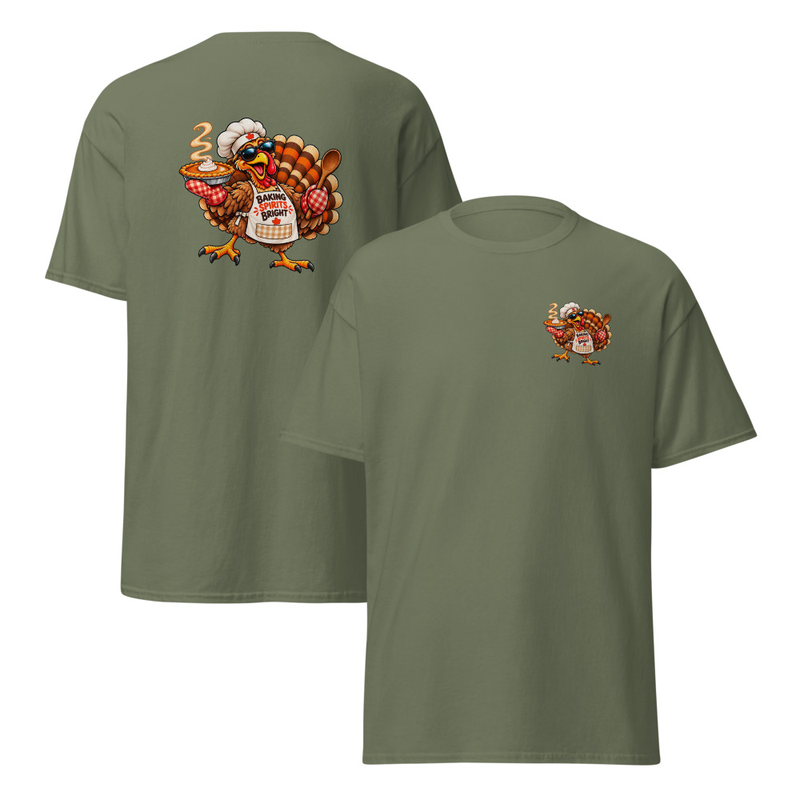 Festive Baking Turkey Unisex classic tee – XL, Military Green