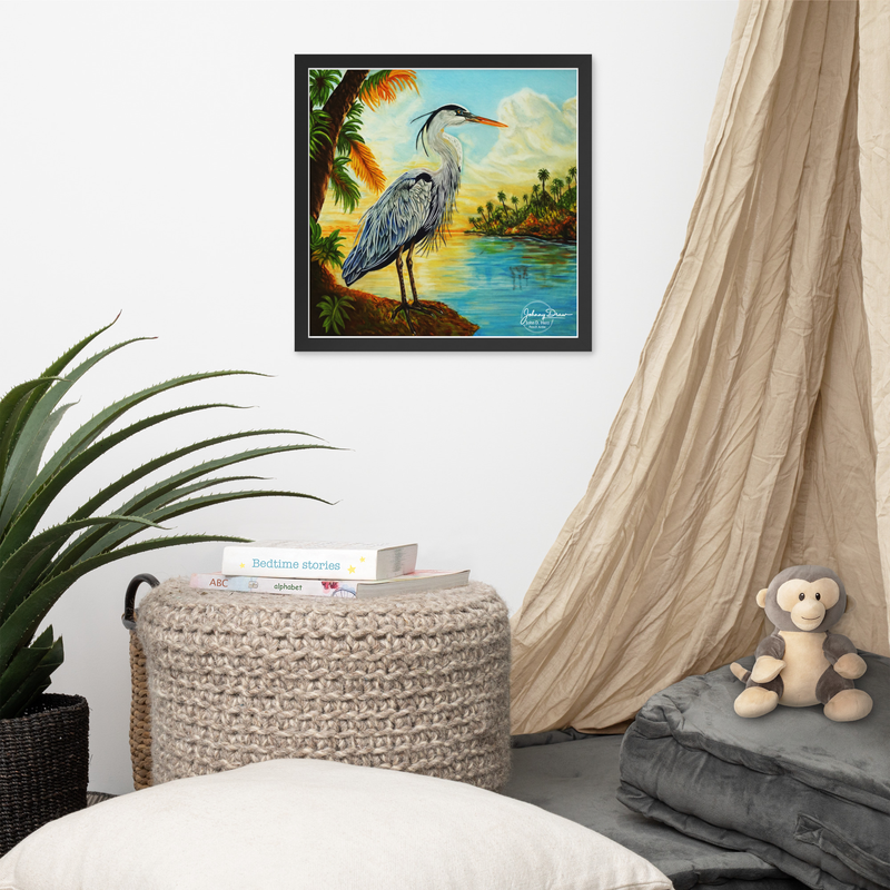 Free Bird Framed Print – 16″×16″, Black