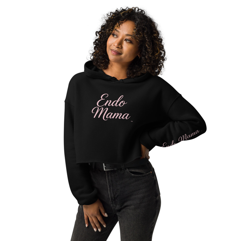 Endo Mama Black Crop Hoodie with Endo Mama Sleeve
