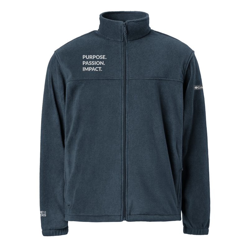 HFTT Columbia Unisex Full-Zip Fleece Jacket | Purpose. Passion. Impact. (Colors Available) – S, Collegiate Navy