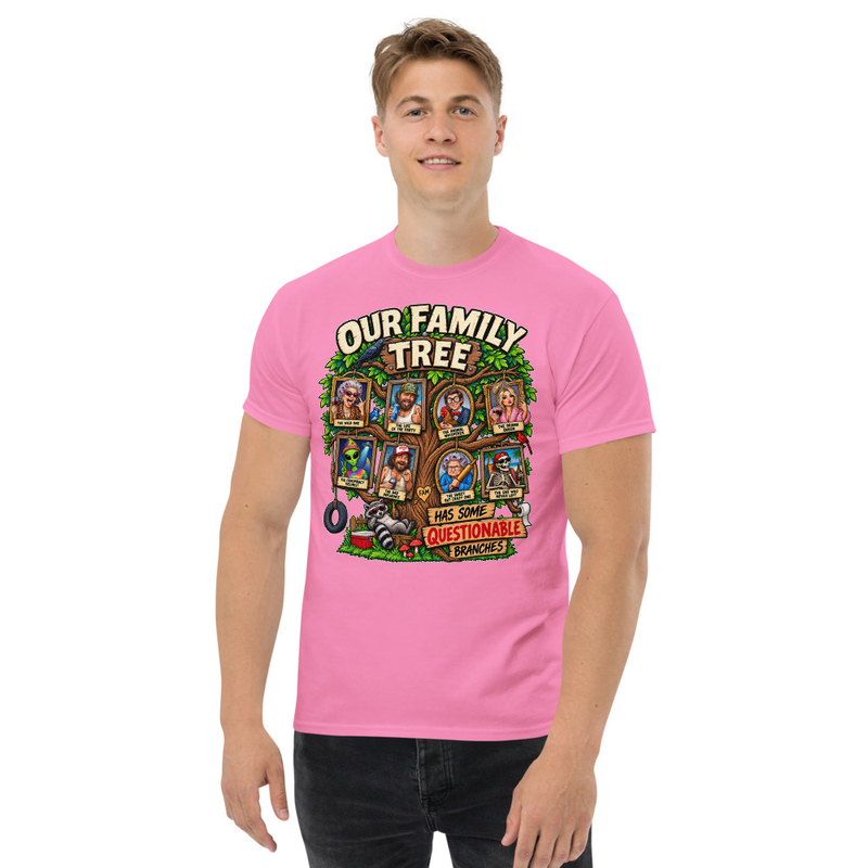 Questionable Family Tree - Unisex classic tee – S, Azalea