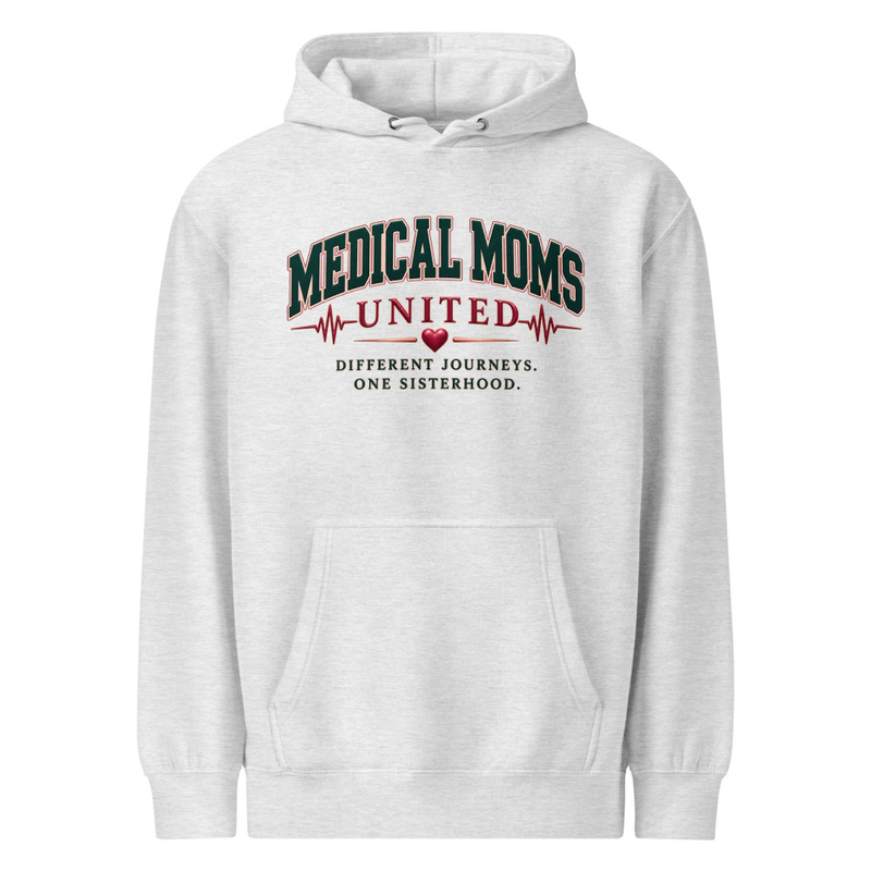 Medical Moms United | Sisterhood Design | Unisex Hoodie – S, Heather Grey