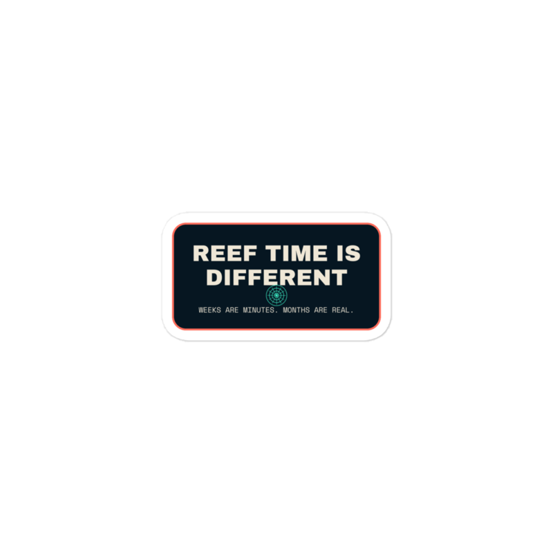 REEF TIME IS DIFFERENT Sticker mockup