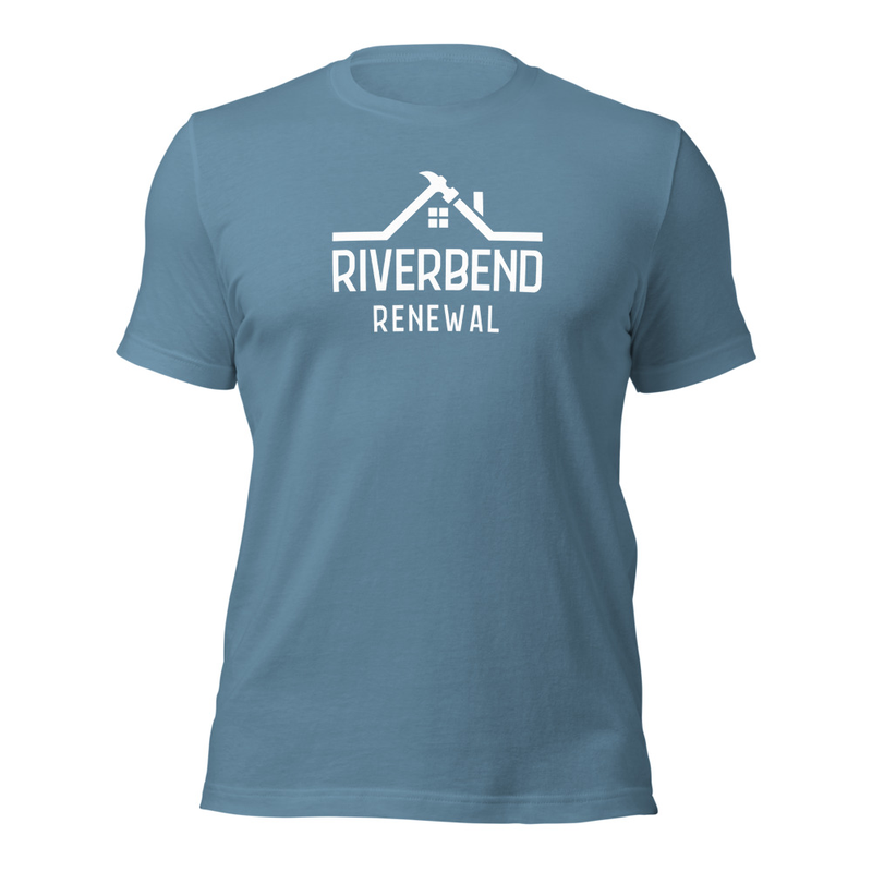 Riverbend Renewal: "Live/Love" Tee – XL, Steel Blue