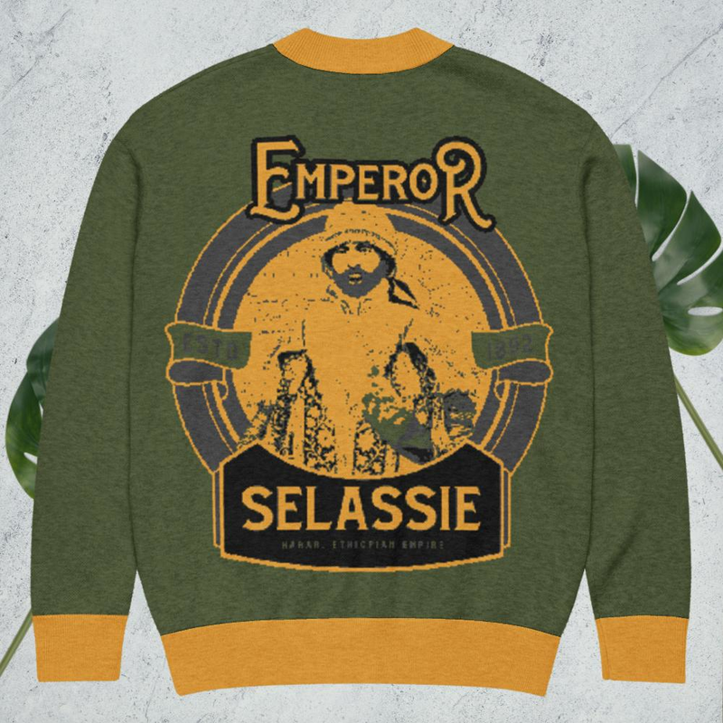 Lion of Judah Haile Selassie Knitted cardigan – XS, Custom