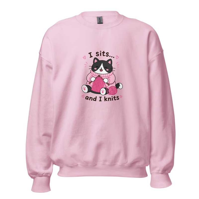 Tuxedo Cat Knitting Jumper – 2XL, Light Pink