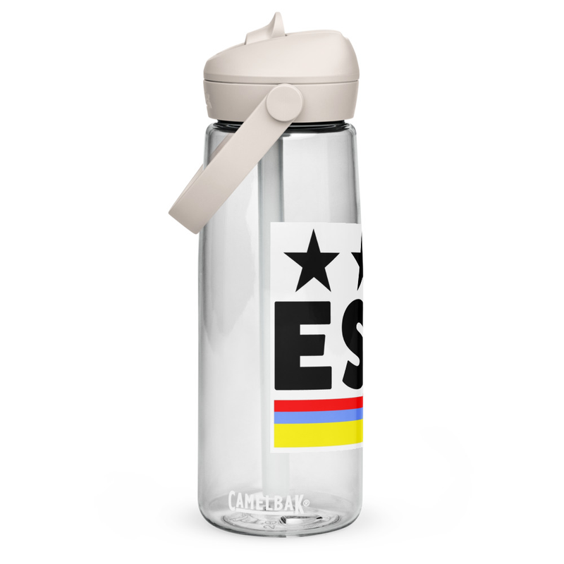 Flip straw water bottle