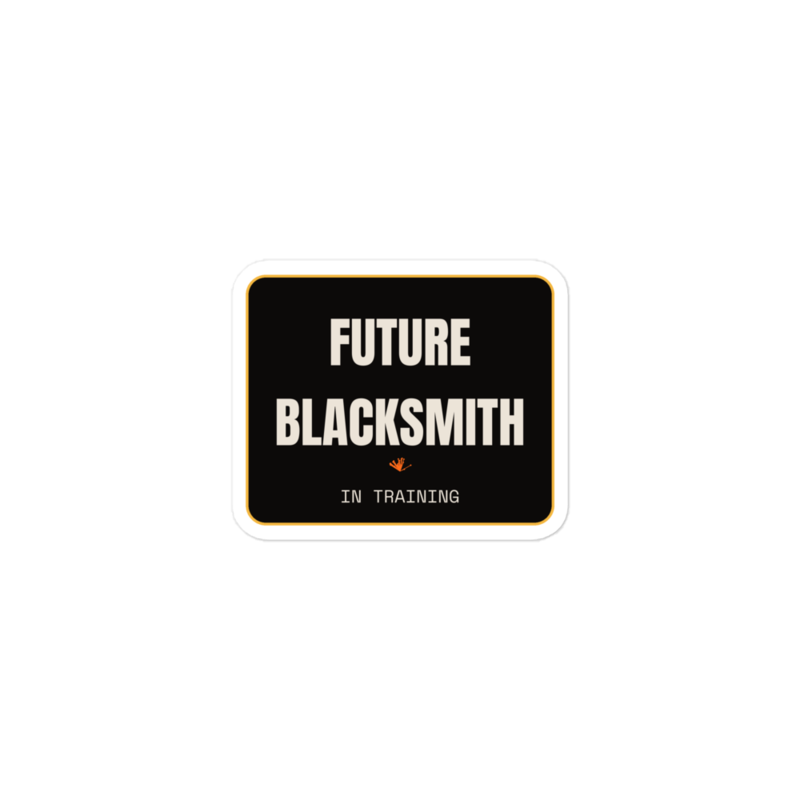 FUTURE BLACKSMITH Sticker mockup