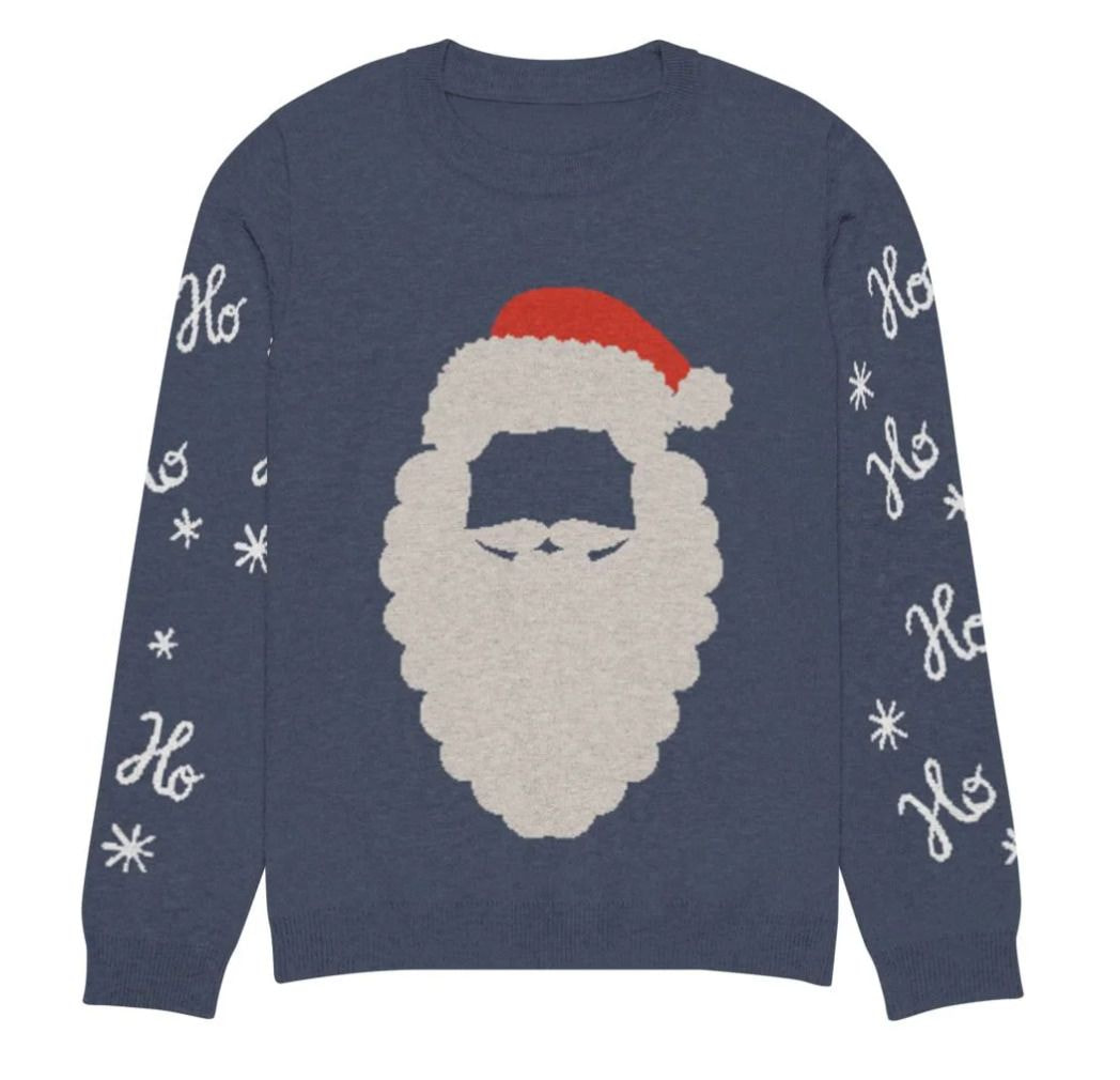 ein Pullover mit Bart und Schnurrbart