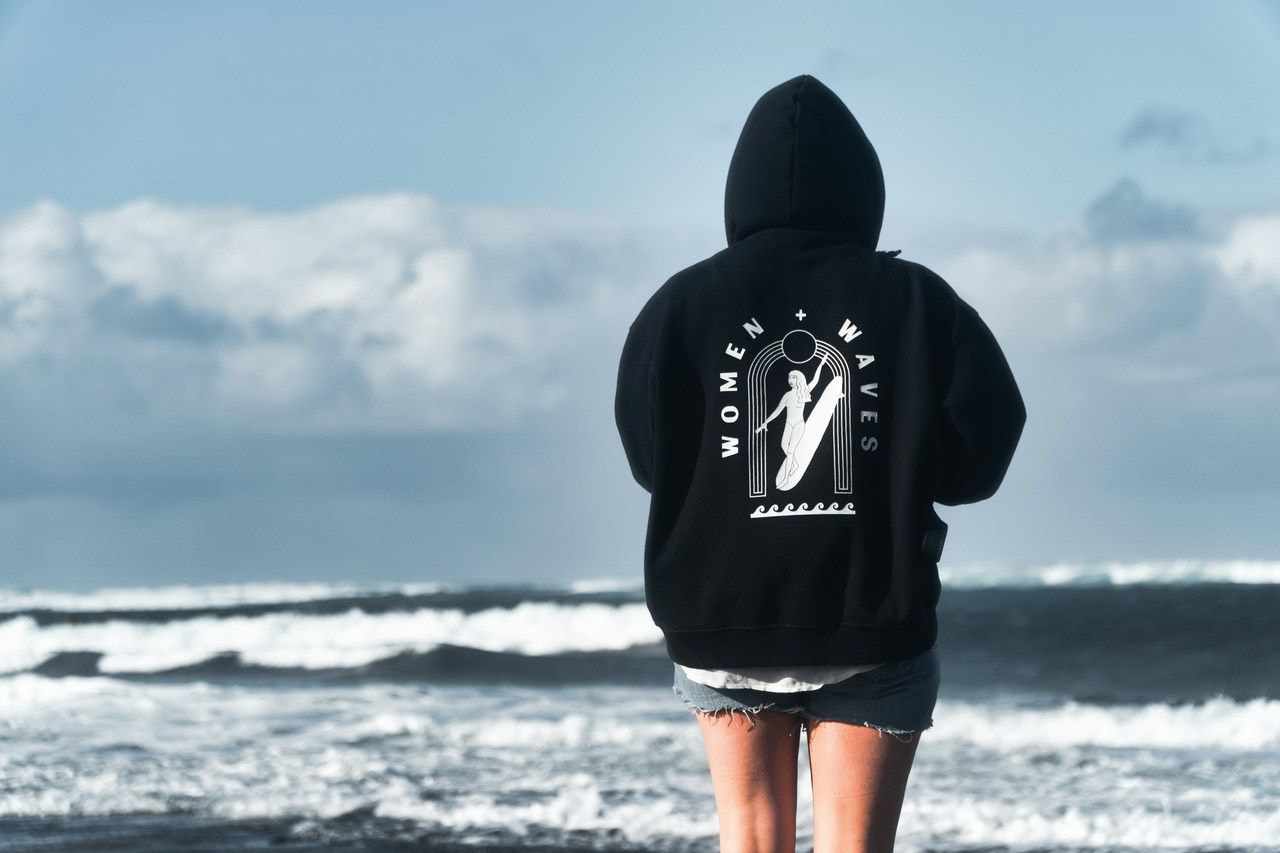 a person standing on a beach