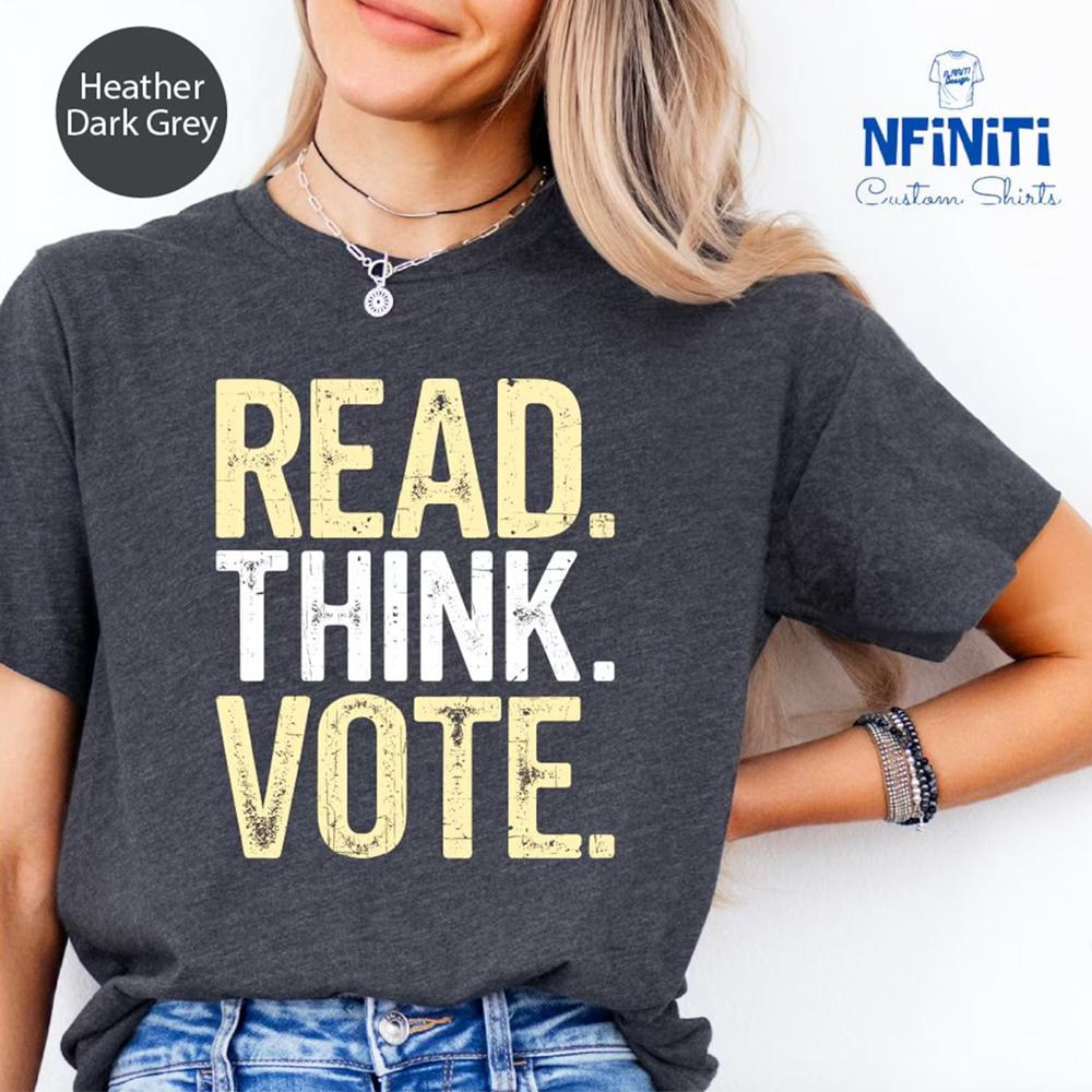 A woman with a political shirt