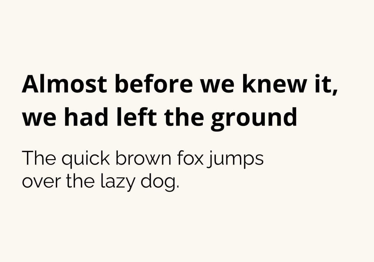 Open Sans and Raleway font pairing as an example of the best fonts for t-shirts.