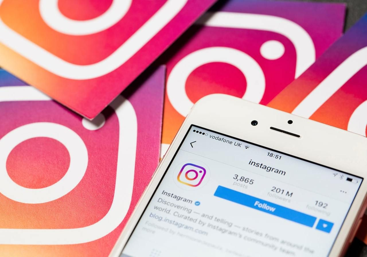 Instagram app on the phone.
