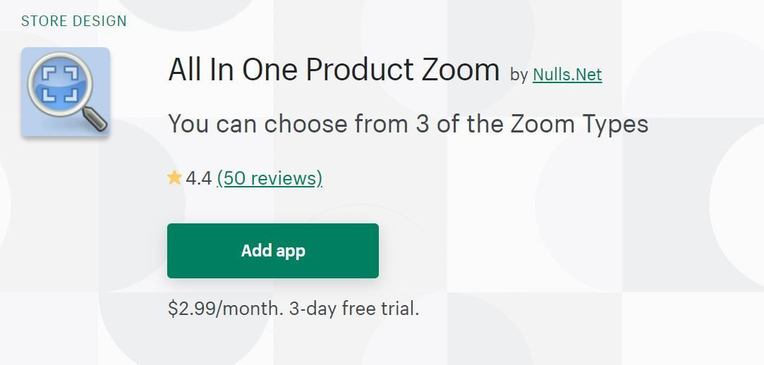 Shopify All In One Product Zoom