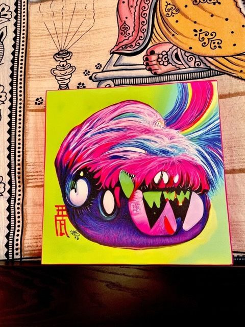 Colorful canvas print with an artwork 