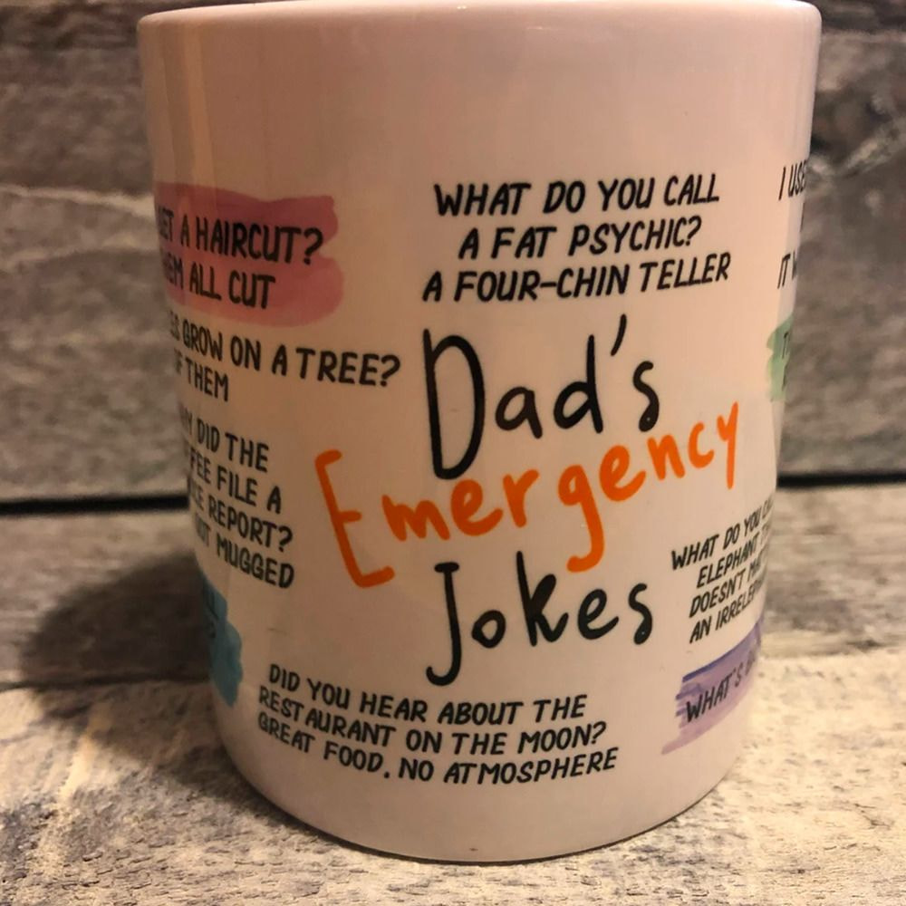 a white mug with writing on it