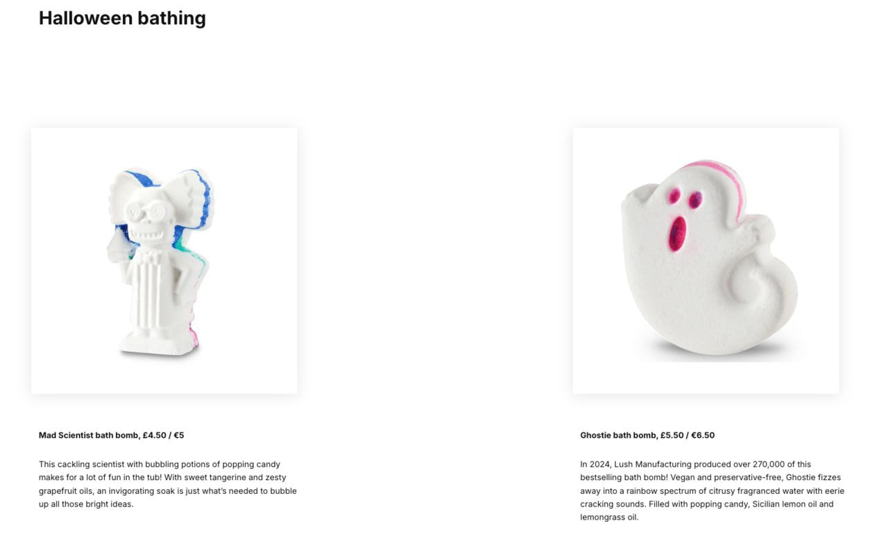 Screenshot of a landing page