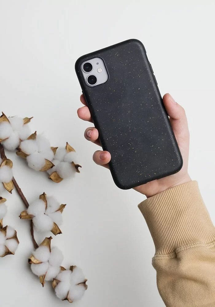 hand holding a speckled phone case