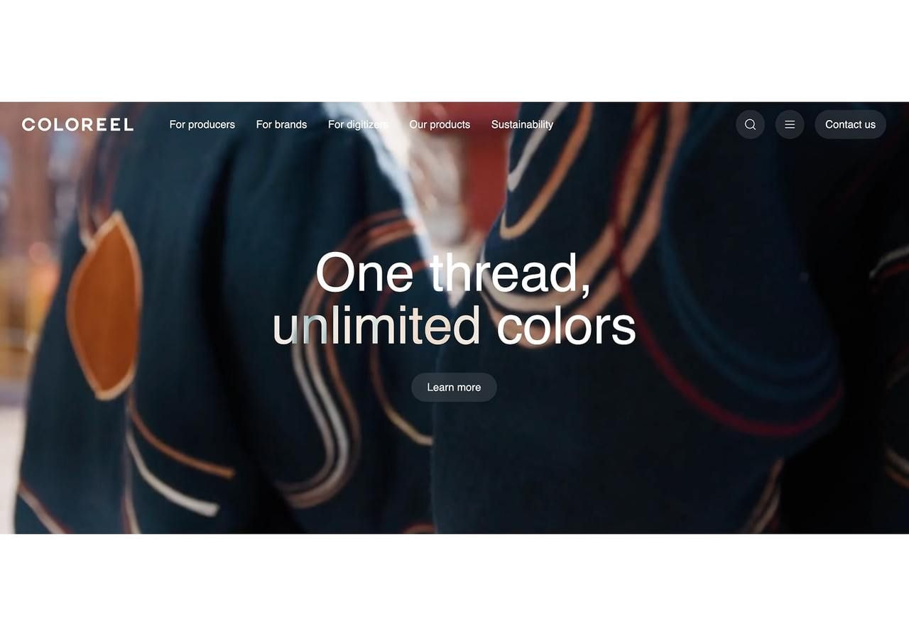 A screenshot of the Coloreel landing page.