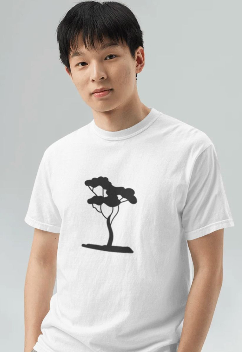 A man is wearing Comfort Colors t-shirt.