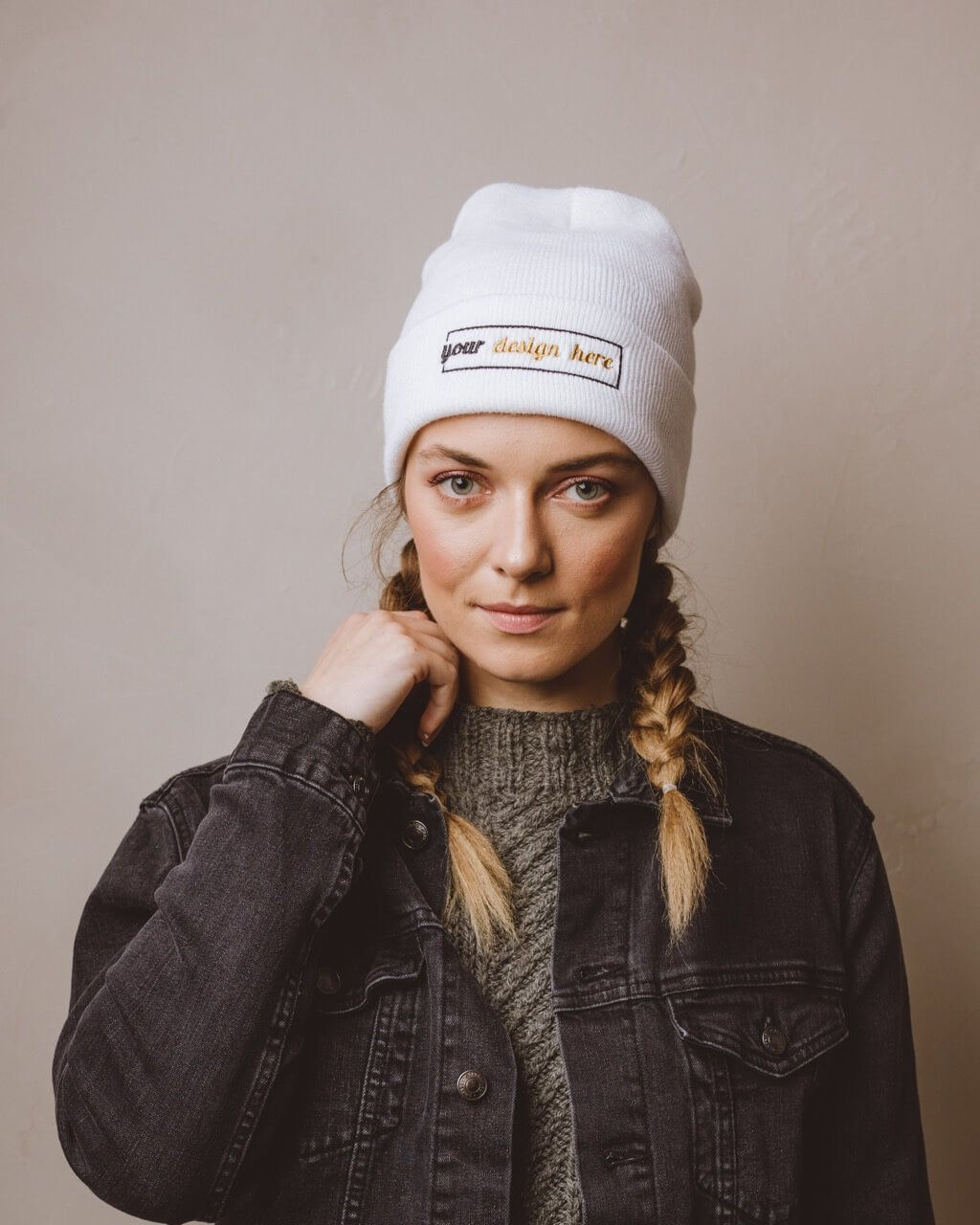 embroidered beanie