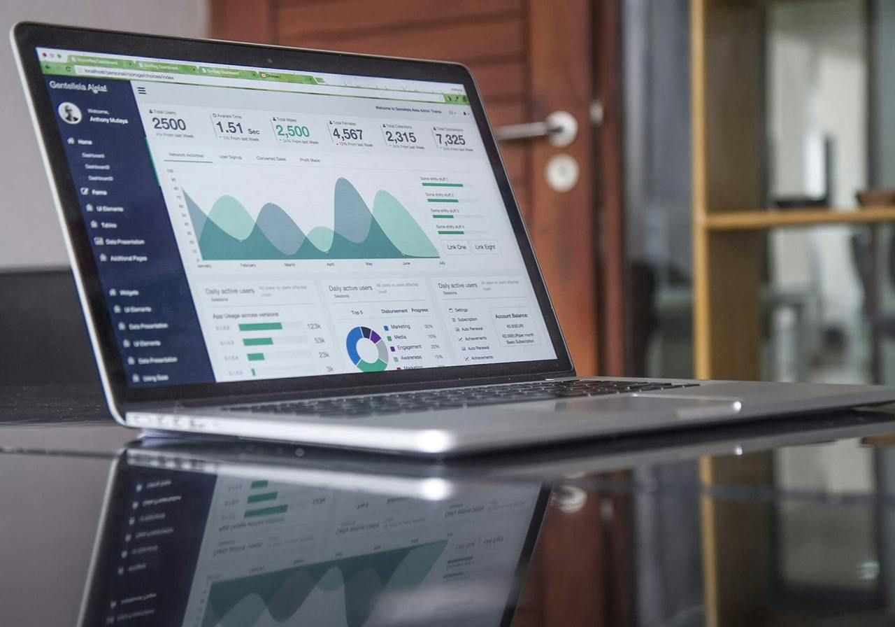  A laptop with analytics on.