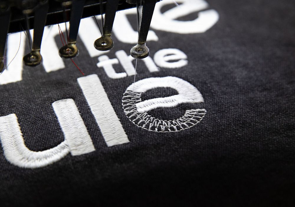 embroidery machine at work