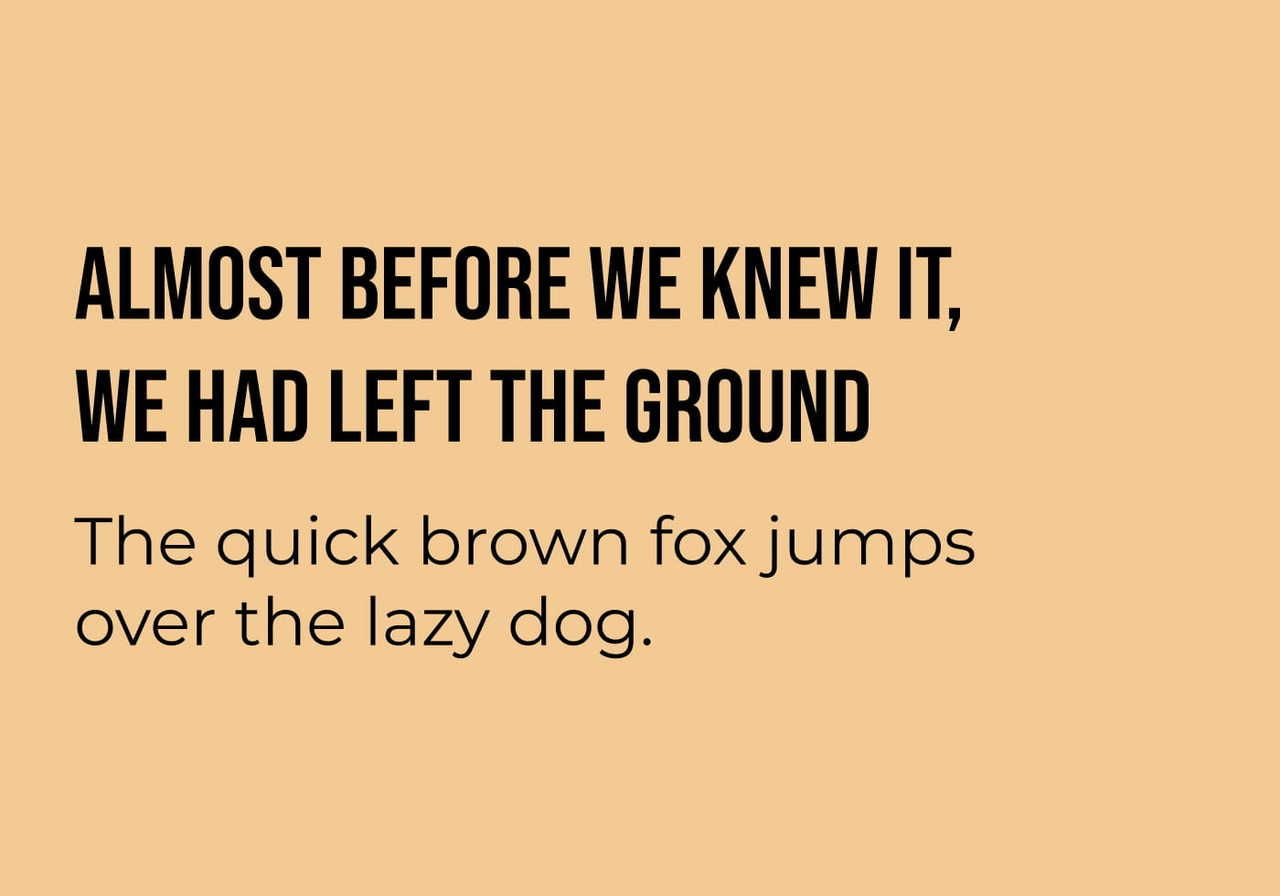 Bebas Neue and Montserrat font pairing as an example of the best fonts for t-shirts.