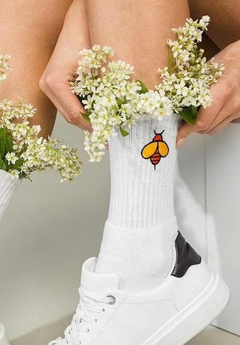 embroidered socks