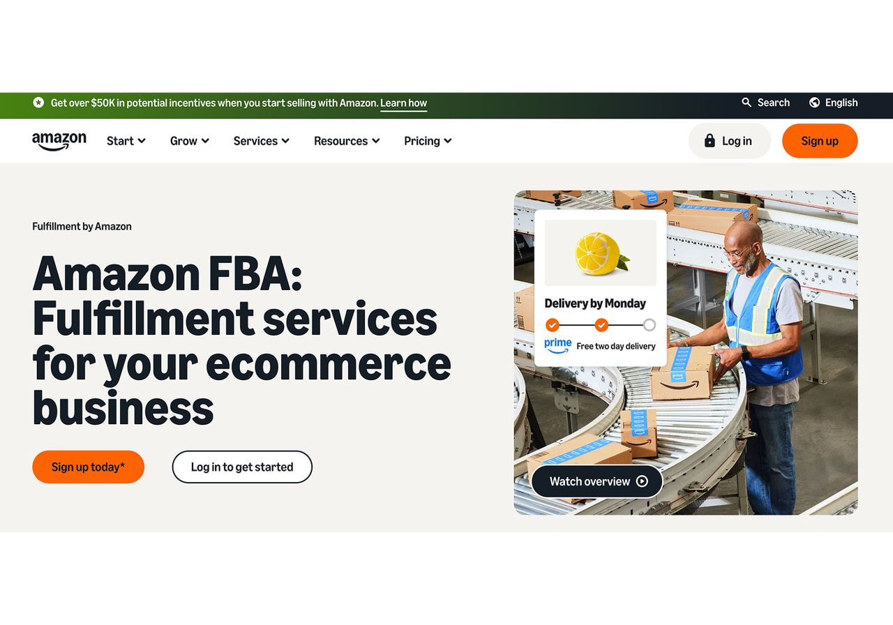 Fulfillment by Amazon landing page.