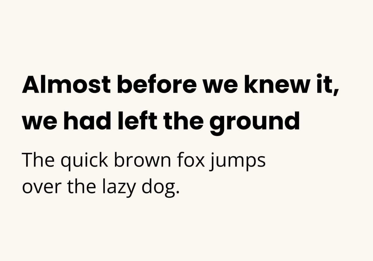 Poppins and Open Sans font pairing as an example of the best fonts for t-shirts.