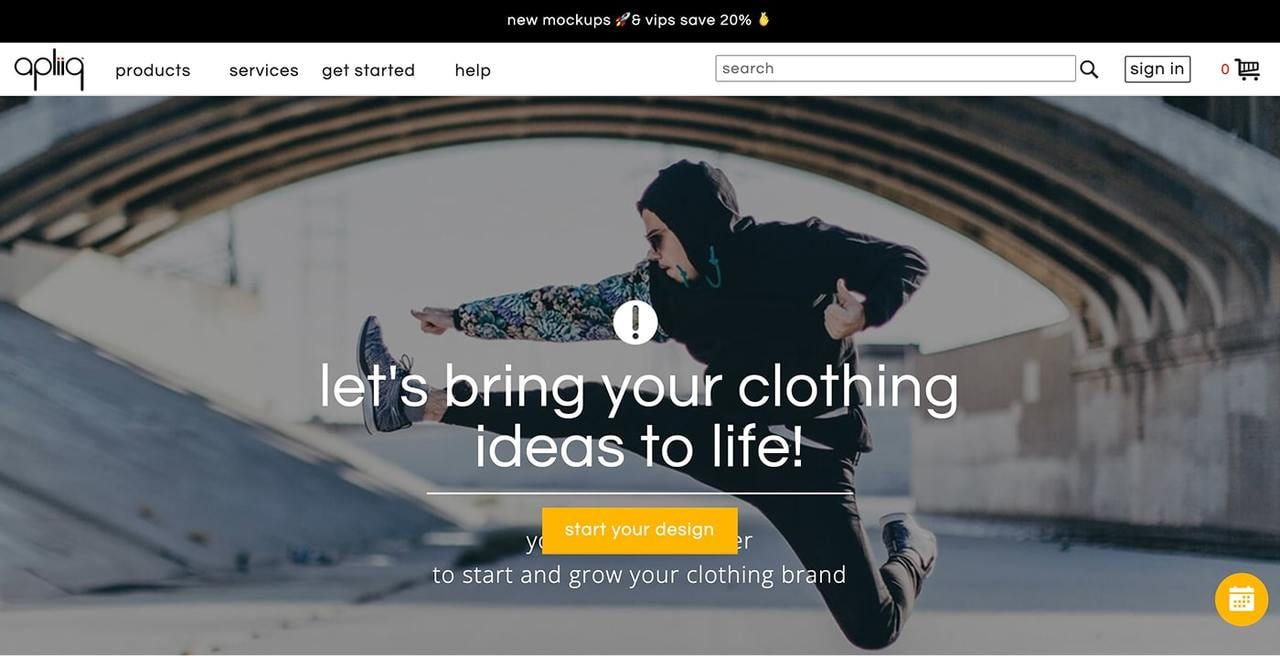 Apliiq homepage hero section screenshot.