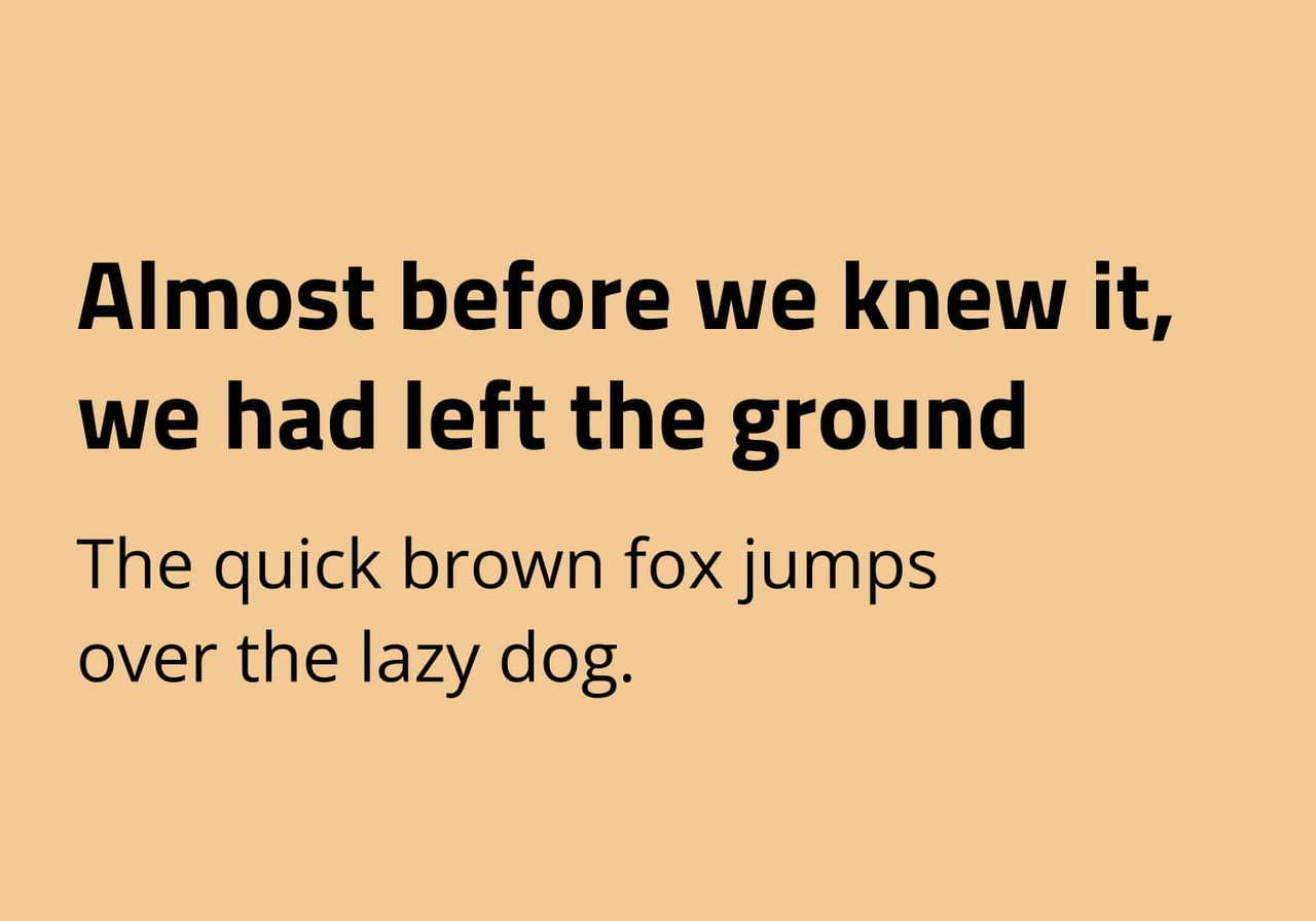 Titillium Web and Open Sans font pairing as an example of the best fonts for t-shirts.