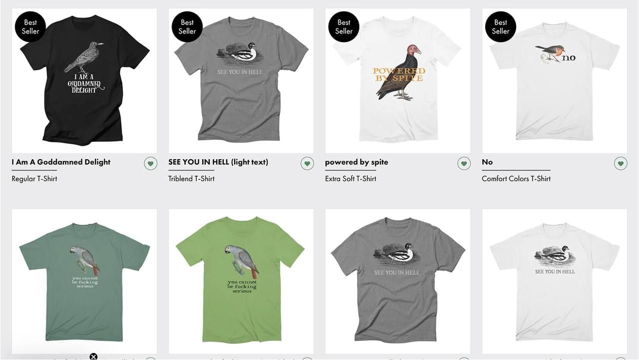 Effin’ Birds homepage hero section screenshot.