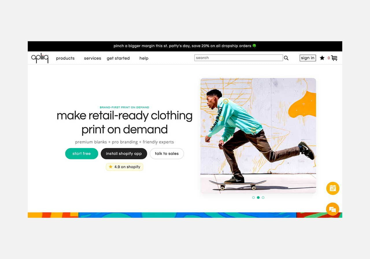 A screenshot mockup of the Apliiq homepage hero section.