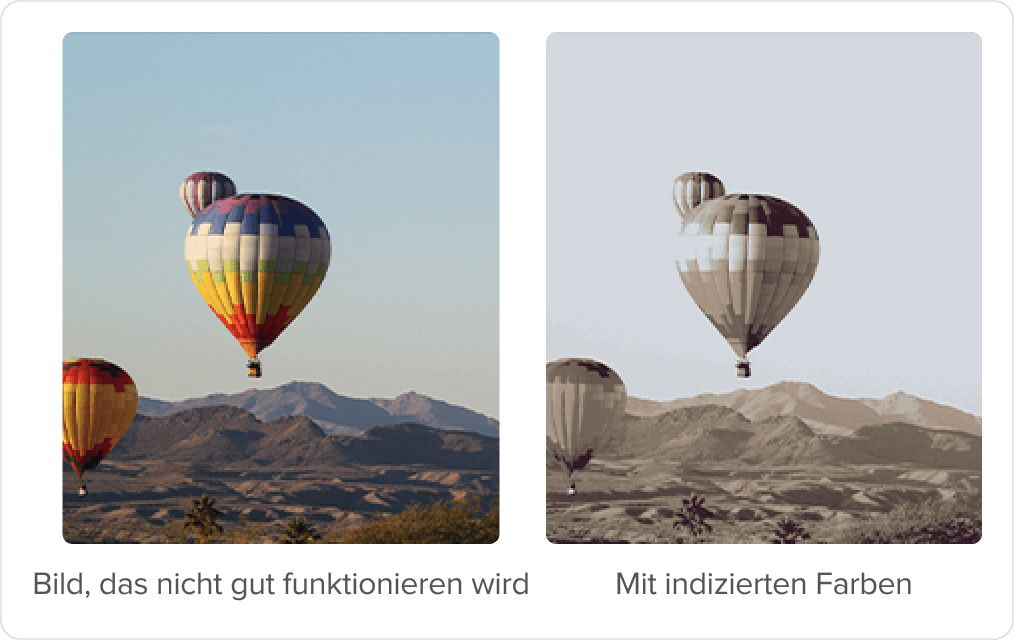 Eine Collage aus Heißluftballons